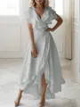 A-line V-Neck Sleeveless Asymmetrical Flattering Chiffon Mother of the Bride Dress