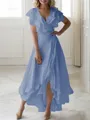 A-line V-Neck Sleeveless Asymmetrical Flattering Chiffon Mother of the Bride Dress