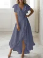 A-line V-Neck Sleeveless Asymmetrical Flattering Chiffon Mother of the Bride Dress