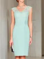 Sheath/Column V-Neck Sleeveless Knee-Length Timeless Chiffon Mother of the Bride Dress