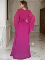 Understated A-line V-Neck Long Sleeves Floor-Length Chiffon Mother of the Bride Dress