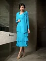 A-line Scoop Radiant Sleeveless Tea-Length Chiffon Mother of the Bride Dress