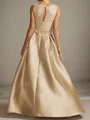 A-line Tasteful Scoop Sleeveless Asymmetrical Satin Mother of the Bride Dress