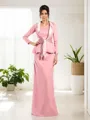 Sheath/Column Square Sleeveless Floor-Length Silk like Satin Gracious Mother of the Bride Dress