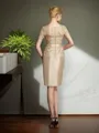 Sheath/Column Bateau Short Sleeves Short/Mini Charming Taffeta Mother of the Bride Dress With Applique
