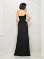 A-line Strapless Sleeveless Sweep Train Noble Chiffon Mother of the Bride Dress With Beading