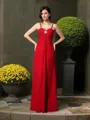 A-line Glamorous Spaghetti Straps Sleeveless Floor-Length Chiffon Mother of the Bride Dress With Beading