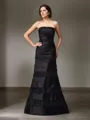 Sheath/Column Strapless Polished Sleeveless Floor-Length Satin Mother of the Bride Dress With Beading