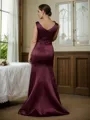 Sheath/Column Scoop Timeless Sleeveless Sweep Train Satin Mother of the Bride Dresses