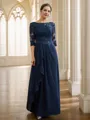 A-line Bateau Stylish 3/4 Sleeves Floor-Length Chiffon Mother of the Bride Dresses