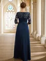 A-line Bateau Stylish 3/4 Sleeves Floor-Length Chiffon Mother of the Bride Dresses