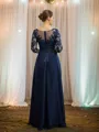 A-line V-Neck Glamorous 3/4 Sleeves Floor-Length Chiffon Mother of the Bride Dresses