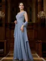 A-line V-Neck Modest Sleeveless Floor-Length Chiffon Mother of the Bride Dresses