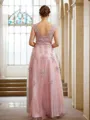 A-line V-Neck Rhythmic Sleeveless Floor-Length Tulle Mother of the Bride Dresses