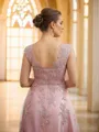 A-line V-Neck Rhythmic Sleeveless Floor-Length Tulle Mother of the Bride Dresses