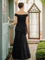 Sheath/Column Off-the-Shoulder Regal Sleeveless Floor-Length Tulle Mother of the Bride Dresses