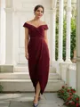 Sheath/Column Off-the-Shoulder Gracious Sleeveless Floor-Length Stretch Crepe Mother of the Bride Dresses