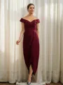 Sheath/Column Off-the-Shoulder Gracious Sleeveless Floor-Length Stretch Crepe Mother of the Bride Dresses