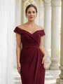 Sheath/Column Off-the-Shoulder Gracious Sleeveless Floor-Length Stretch Crepe Mother of the Bride Dresses
