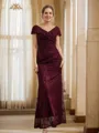 Sheath/Column V-Neck Stunning Short Sleeves Floor-Length Lace Mother of the Bride Dresses