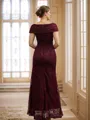 Sheath/Column V-Neck Stunning Short Sleeves Floor-Length Lace Mother of the Bride Dresses