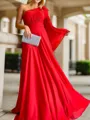 A-line Timeless One-ShoulderChiffon Floor-Length Mother of the Bride Dress with Pleated