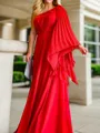A-line Timeless One-ShoulderChiffon Floor-Length Mother of the Bride Dress with Pleated