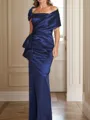 Sheath/Column Square Floor-Length Silk like Satin Mother of the Bride Dress