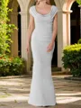 Sheath/Column Elegant Square Floor-Length Mother of the Bride Dress With Ruched