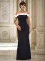 Sheath/Column Noble Off-the-Shoulder Sleeveless Stretch Crepe Floor-Length Mother of the Bride Dress