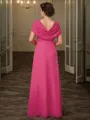 Sophisticated A-line Scoop Short Sleeves Chiffon Floor-Length Mother of the Bride Dress With Applique