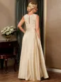 A-line Polished Scoop Sleeveless Satin Asymmetrical Mother of the Bride Dress With Applique