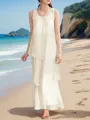 A-line Perfect Scoop Ankle-Length Chiffon Mother of the Bride Dress With Cascading Ruffles