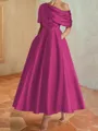 Hot A-line Short Sleeves Pleated Ankle-Length Silk like Satin Mother of the Bride Dress
