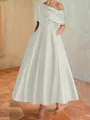 Hot A-line Short Sleeves Pleated Ankle-Length Silk like Satin Mother of the Bride Dress