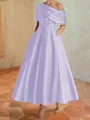 Hot A-line Short Sleeves Pleated Ankle-Length Silk like Satin Mother of the Bride Dress