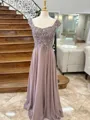 Timeless A-line Square Appliques Lace Sweep Train Chiffon Mother of the Bride Dress