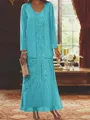 Elegant Sheath Sweetheart Sequin Ankle-Length Chiffon Mother of the Bride Dress
