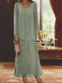Elegant Sheath Sweetheart Sequin Ankle-Length Chiffon Mother of the Bride Dress