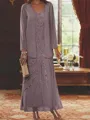 Elegant Sheath Sweetheart Sequin Ankle-Length Chiffon Mother of the Bride Dress