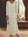 Elegant Sheath Sweetheart Sequin Ankle-Length Chiffon Mother of the Bride Dress