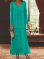 Elegant Sheath Sweetheart Sequin Ankle-Length Chiffon Mother of the Bride Dress