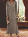 Elegant Sheath Sweetheart Sequin Ankle-Length Chiffon Mother of the Bride Dress