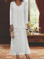 Elegant Sheath Sweetheart Sequin Ankle-Length Chiffon Mother of the Bride Dress