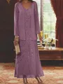 Elegant Sheath Sweetheart Sequin Ankle-Length Chiffon Mother of the Bride Dress