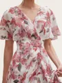 Refined A-line V-Neck Short Sleeves Ruffles Asymmetrical Mother of the Bride Dress