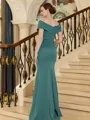 Unique Sheath Chiffon Ruffles Off-The-Shoulder Floor-Length Mother Of The Bride Dresses