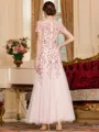 Perfect A-Line Tulle Applique Scoop Ankle-Length Mother Of The Bride Dresses