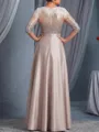 Understated A-Line Scoop Sequin Floor-Length Satin Mother of the Bride Dress