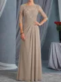 Endearing A-Line Scoop Appliques Lace Floor-Length Chiffon Mother of the Bride Dress